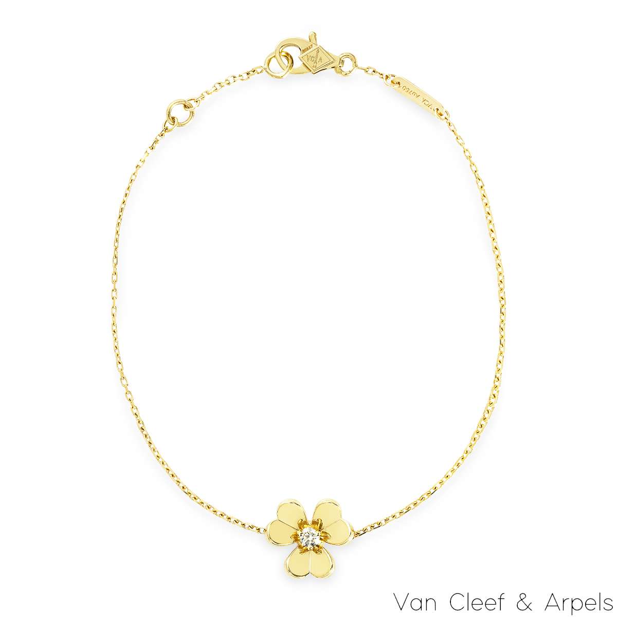 Van Cleef & Arpels Yellow Gold Diamond Frivole Mini Bracelet VCARP0J200